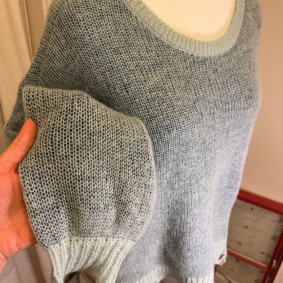 Splendid Distressed Marina Sweater in Seafoam - Picture 3 of 4